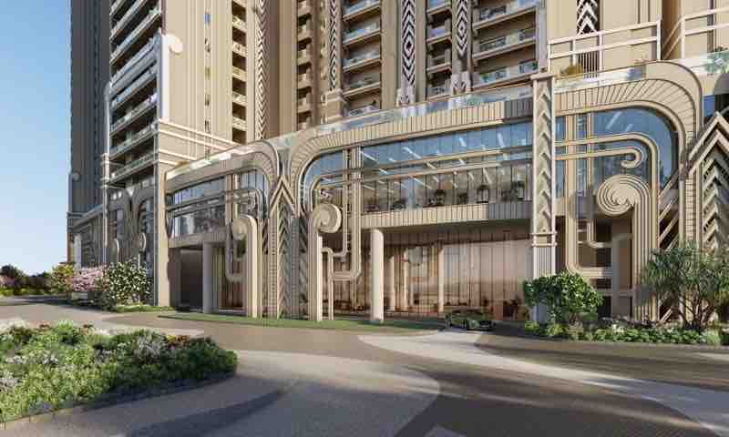 Grand tower entrance at L&T Aravista